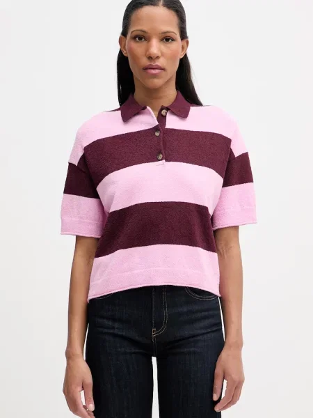 Tricou polo Marc O'polo roz