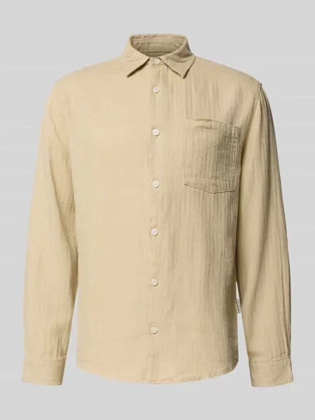 Koszula casualowa o kroju slim fit z mieszanki lnu i bawełny model NELSON' Redefined Rebel biała