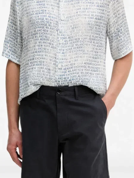 Pantaloni scurți Armani Exchange cu autograf albastru