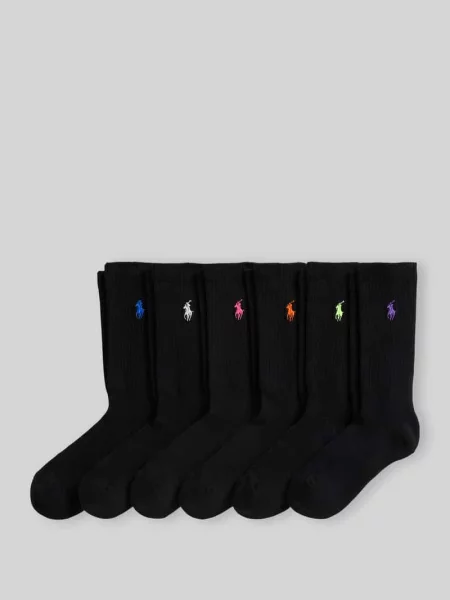 Skarpety z mieszanka bawełny w zestaw 6 par Polo Ralph Lauren czarne