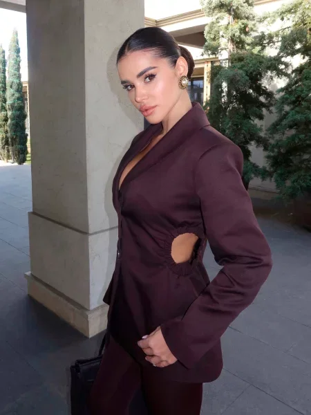 Піджак Jadone Fashion Pidjak_Stenly_shokolad віскоза/поліестер коричневий