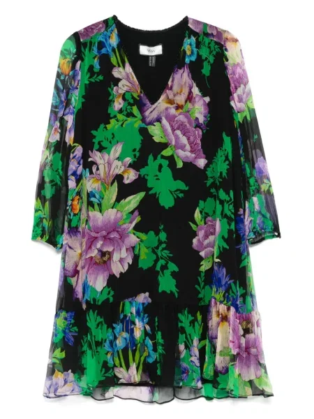 Rochie Nissa cu model floral cu imagine de costum negru