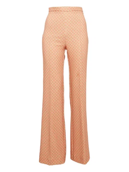 Pantaloni Elisabetta Franchi din crep portocaliu