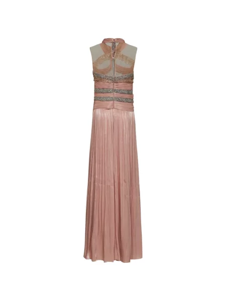 Rochie maxi Costarellos drapată roz