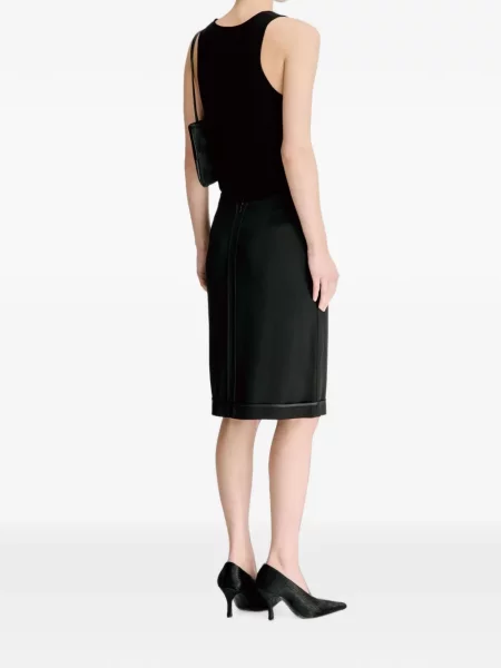 Fustă midi Loulou De Saison din satin negru