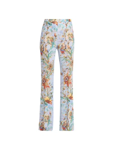 Pantaloni Etro cu model floral cu imagine albastru