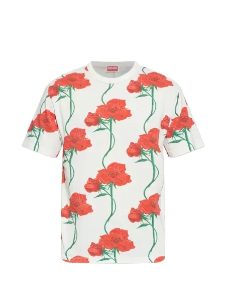 Tricou Kenzo cu model floral cu imagine alb