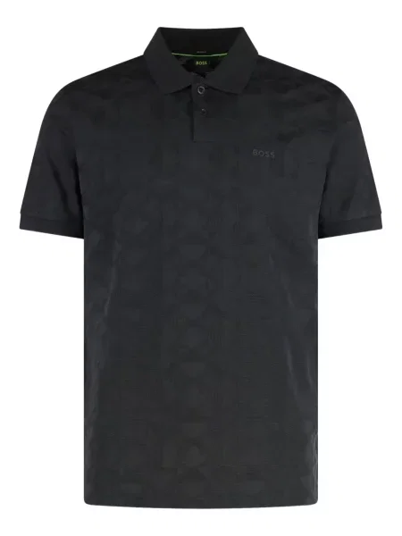Polo Boss din jacard negru