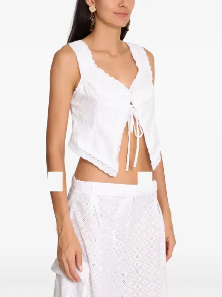 Топ Amir Slama с дантела връзки бяло