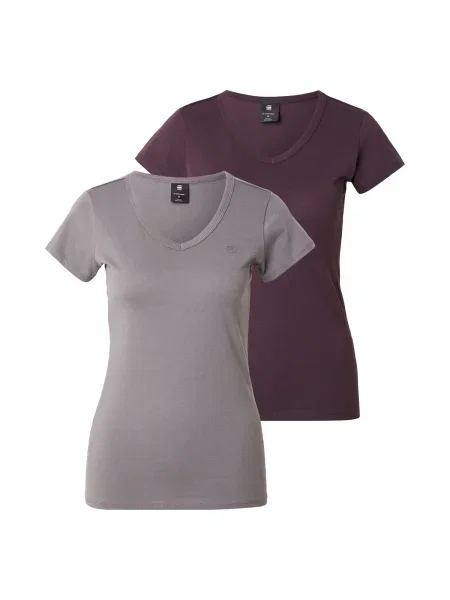 G-STAR Tricou pământiu / mov mură