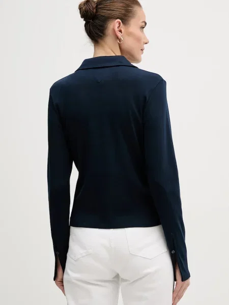 Tricou cu mânecă lungă Tommy Hilfiger albastru
