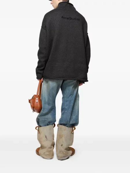 Pulover Acne Studios cu broderie gri