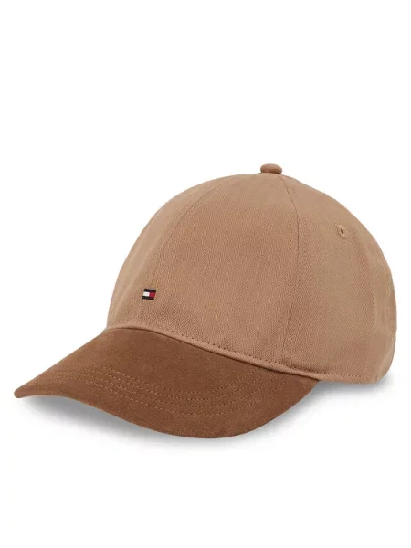 Kapa s šiltom Tommy Hilfiger Th Flag Herringbone 6 Panel Cap rjava