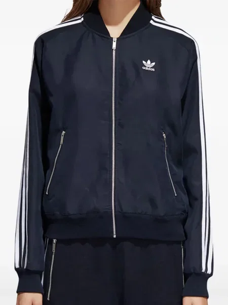 Legginsy Adidas do biegania z nadrukiem z dekoltem w serek czerwone