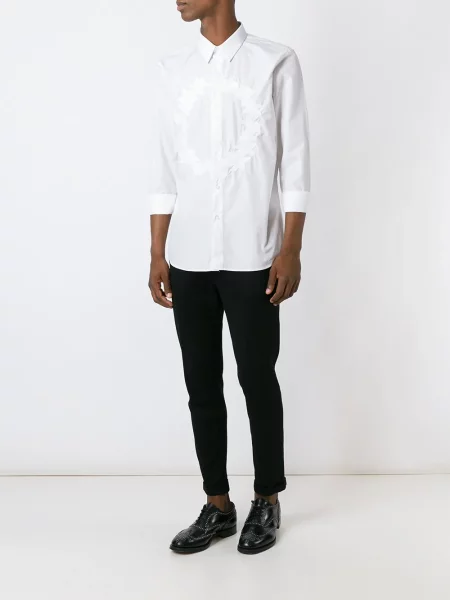 Cămașă Givenchy cu broderie cu model floral alb