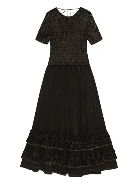 Rochie maxi Ganni din jerseu de costum negru