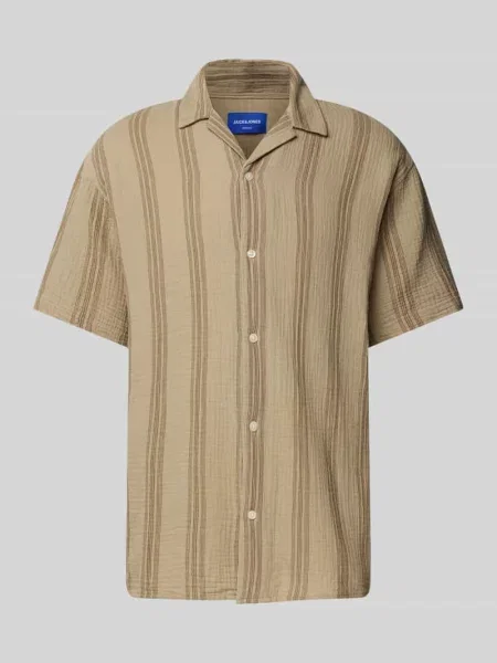 Koszula casualowa o kroju relaxed fit z wykładanym kołnierzem Jack & Jones beżowa