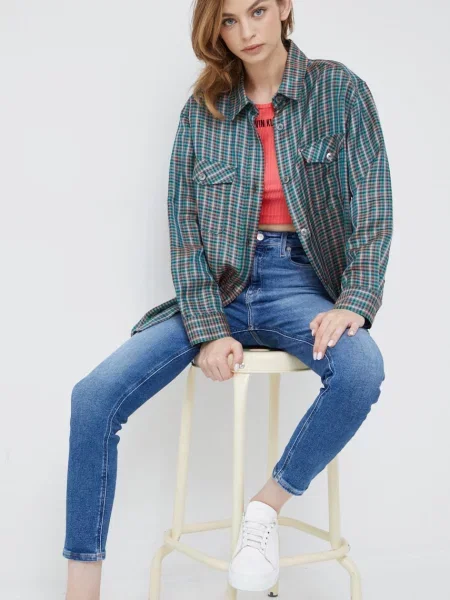 PS Paul Smith camasa din amestec de in femei cu guler clasic regular