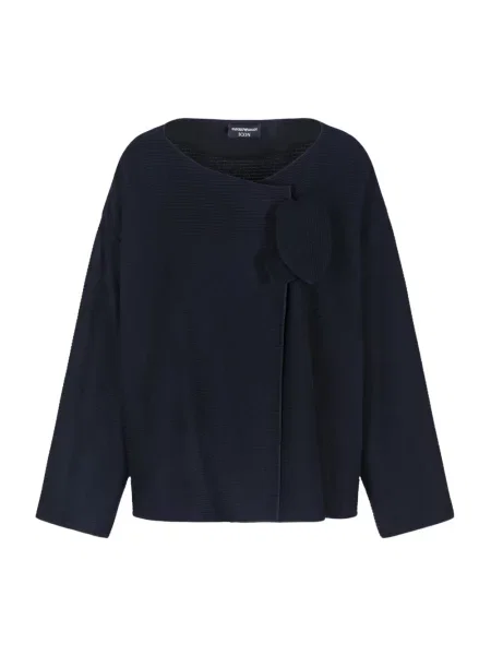 Bluzka Emporio Armani żakardowa niebieska