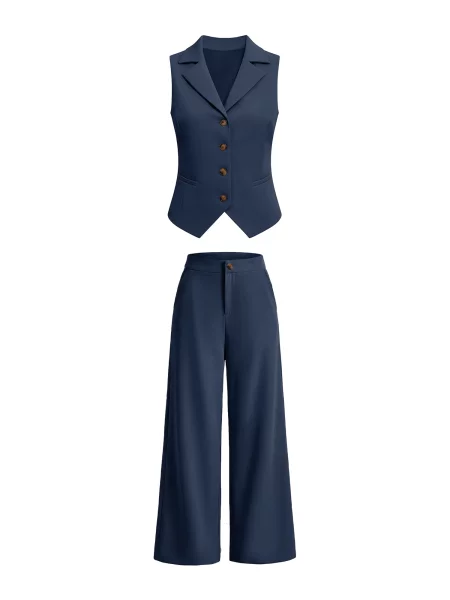 Imily Bela Costum cu pantaloni bleumarin