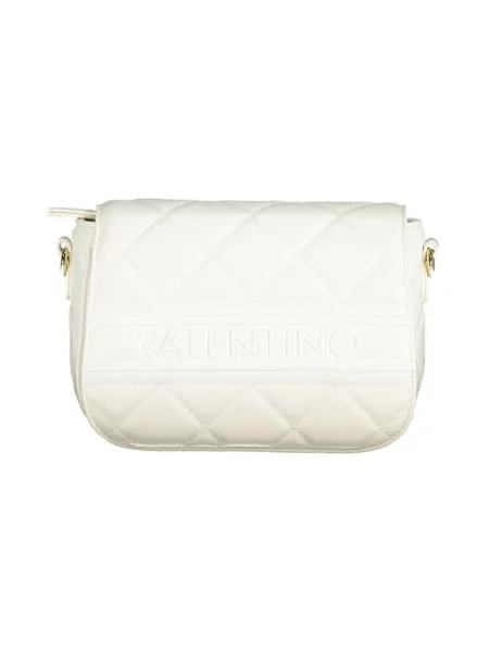 Lniana torebka crossbody Valentino pikowana biała