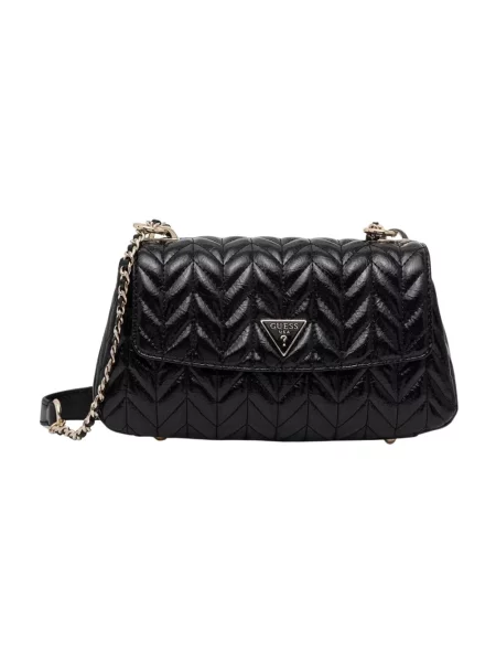 Guess torebka bagietka z imitacji skóry CHERYL czarna