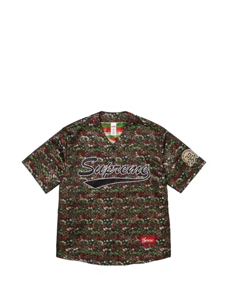 Cămașă Supreme cu model floral din jerseu negru