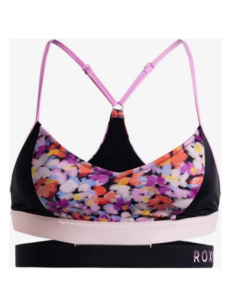 Góra od bikini Roxy Active w kolorze różowym i czarnym S różowe