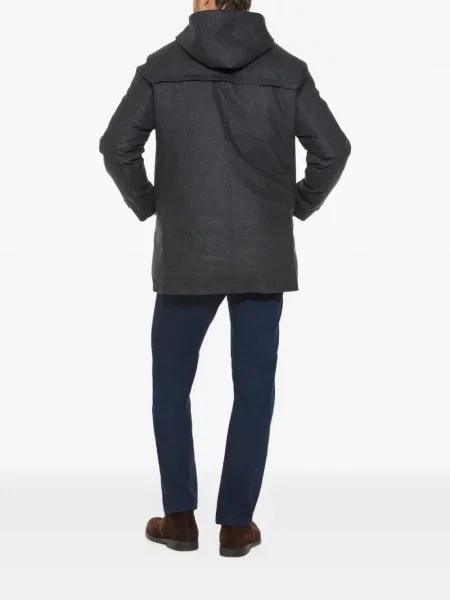 Palton Norwegian Wool de lână cu glugă gri