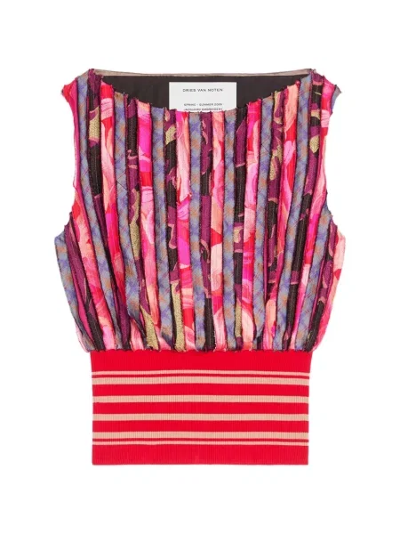 Раирана риза Dries Van Noten на райета розово