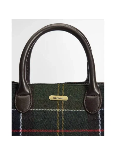 Barbour geantă de mână cu amestec de lână verde