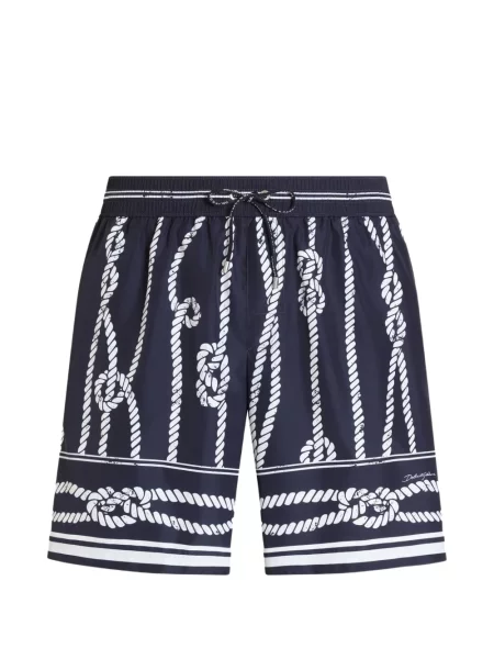 Slip de baie Dolce & Gabbana cu imagine din canvas albastru