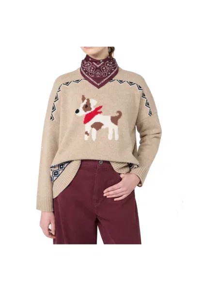 Sweter Weekend Max Mara wełniany beżowy