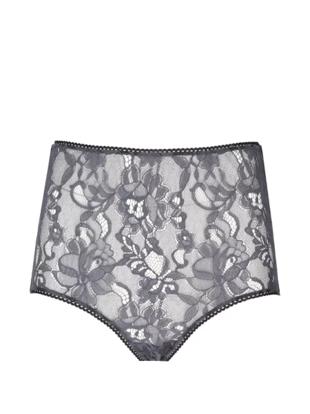 Pantaloni culottes Laura Urbinati cu model floral din dantelă gri