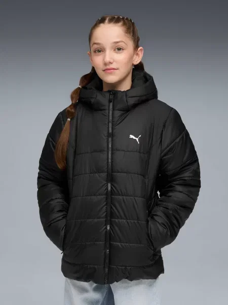 Дитяча Демісезонна куртка PUMA Ess Hooded Padded Jacket комбінований верх чорний