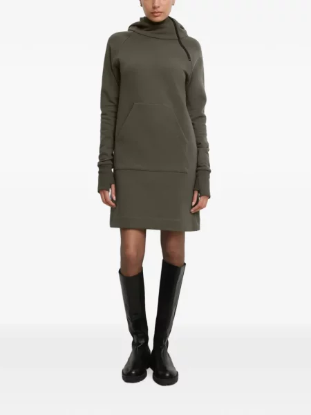 Rochie mini Marcella cu glugă asimetrică verde