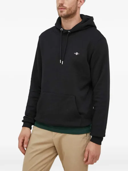 Hanorac cu glugă Gant cu broderie negru