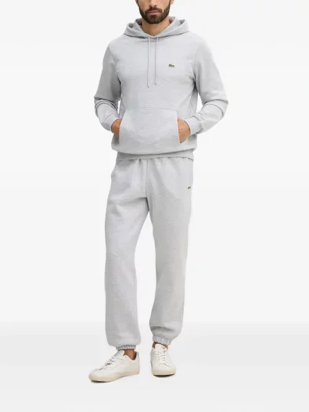 Pantaloni Lacoste alergare cu autograf gri
