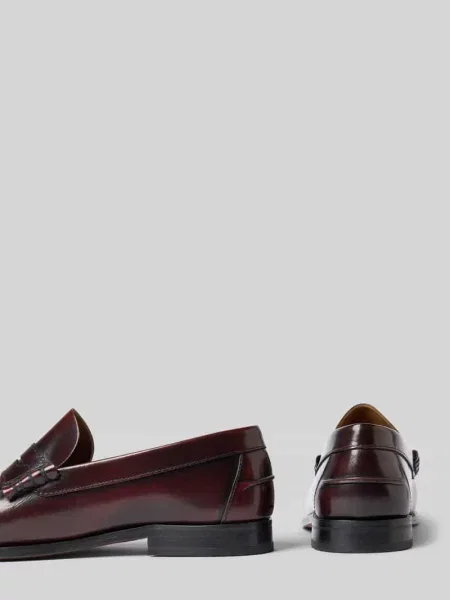Loafers ze skóry model Hunter' Henry Stevens bordowe
