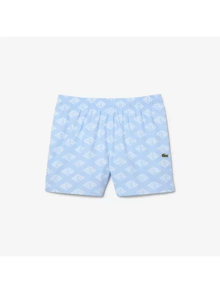 Lacoste Dwukolorowe Kąpielówki Z Monogramem niebieskie