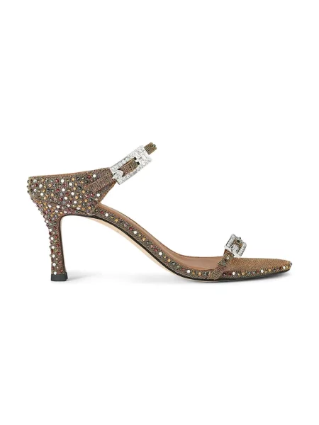 Kurt Geiger London sandale cu înalt Strass Double Buckle Sdl maro