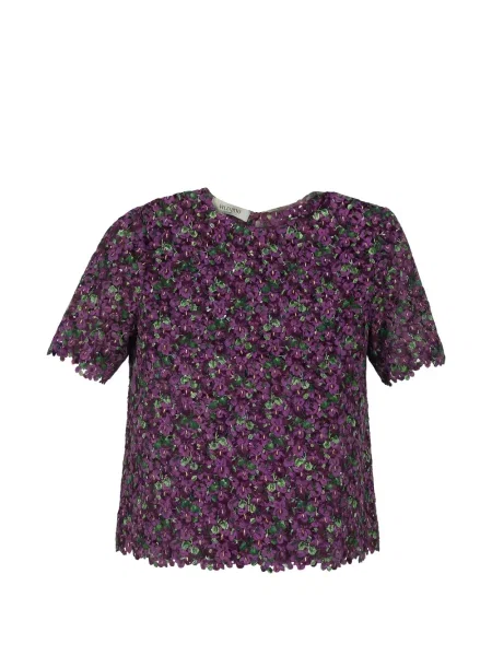 Top Valentino Garavani cu model floral violet