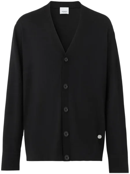 Cardigan Burberry cu decolteu în V negru