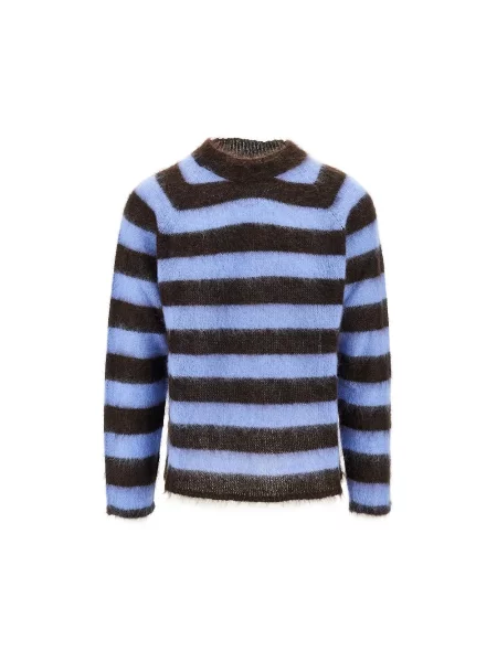 Sweter Emporio Armani wełniany w paski z paskiem