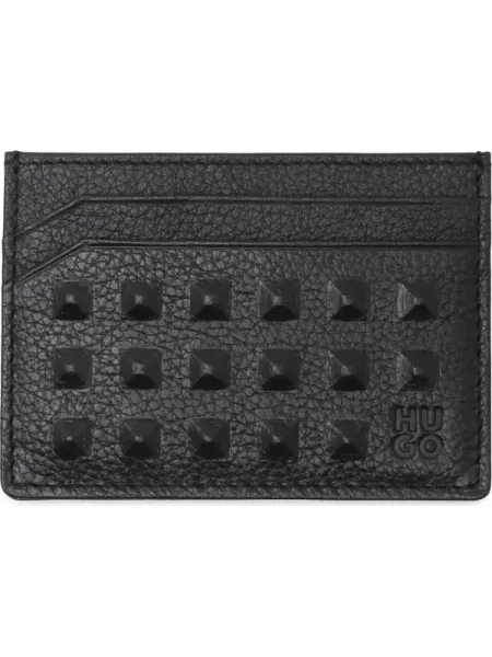 Portofel Hugo din piele cu tepi negru