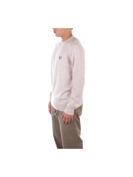Sweter Fred Perry z wełny merino klasyczny beżowy