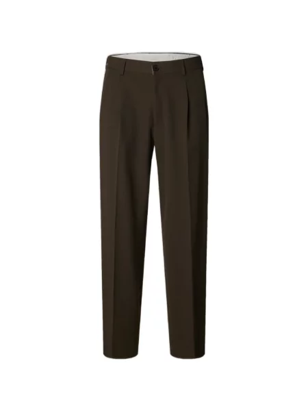 Pantaloni Selected maro