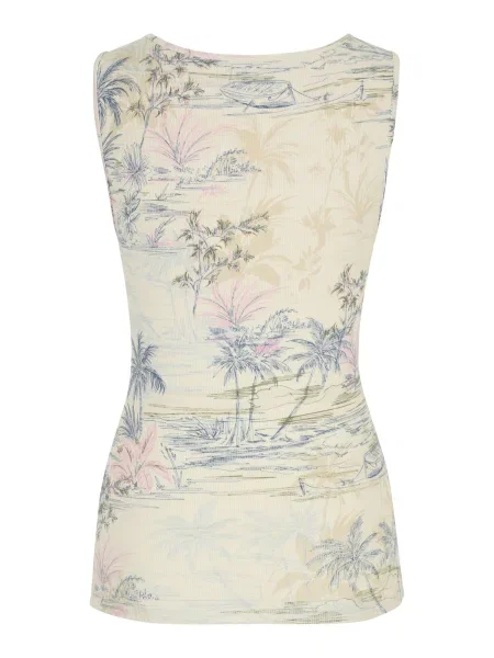 Tricou Gap cu nervuri cu autograf bej