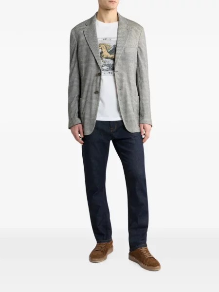 Tricou Etro cu imagine din jerseu alb