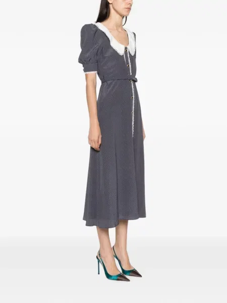 Rochie midi Alessandra Rich cu buline albastru
